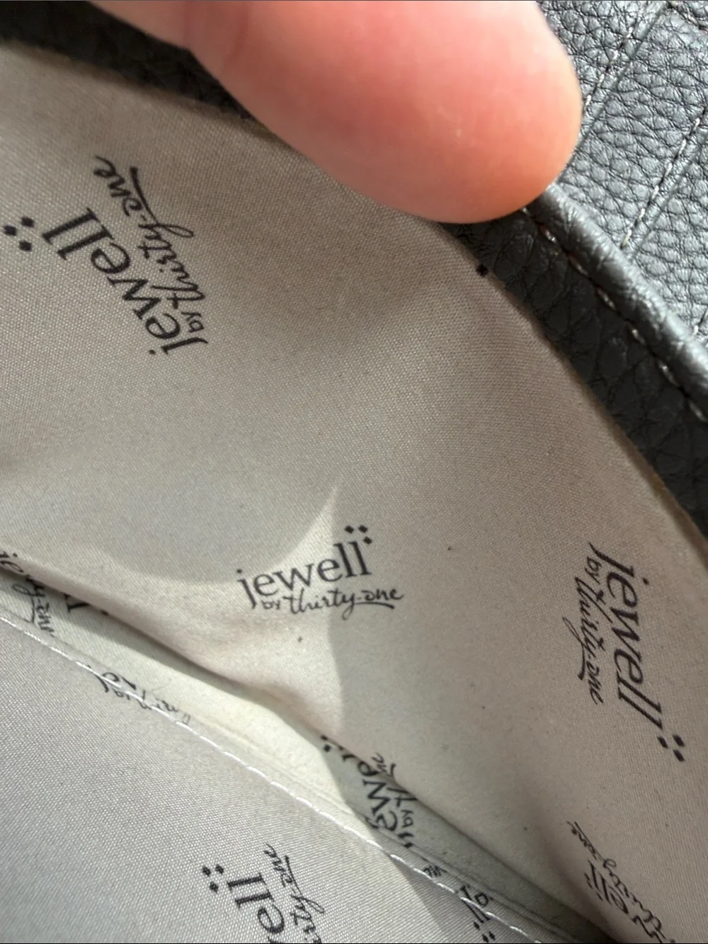 Jewell Grey Textured Zip-Around Wallet